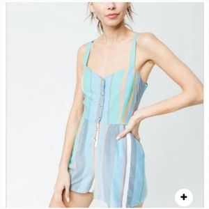 PATRONS OF PEACE  - Tillys Button Front Striped Womens Romper Size Small